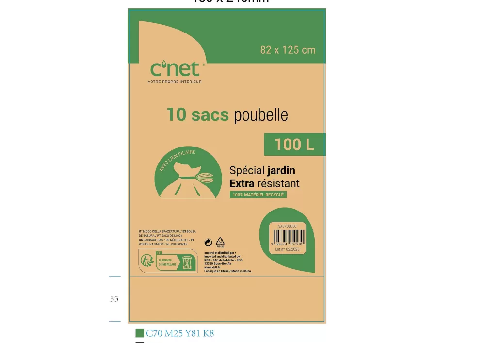 Menage | * 10 Sacs Poubelle 100L Jardin Avec Liens