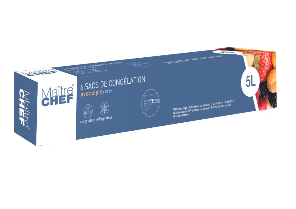 Cuisson | * 6 Sachets Congelation Zip 5L 28X40Cm