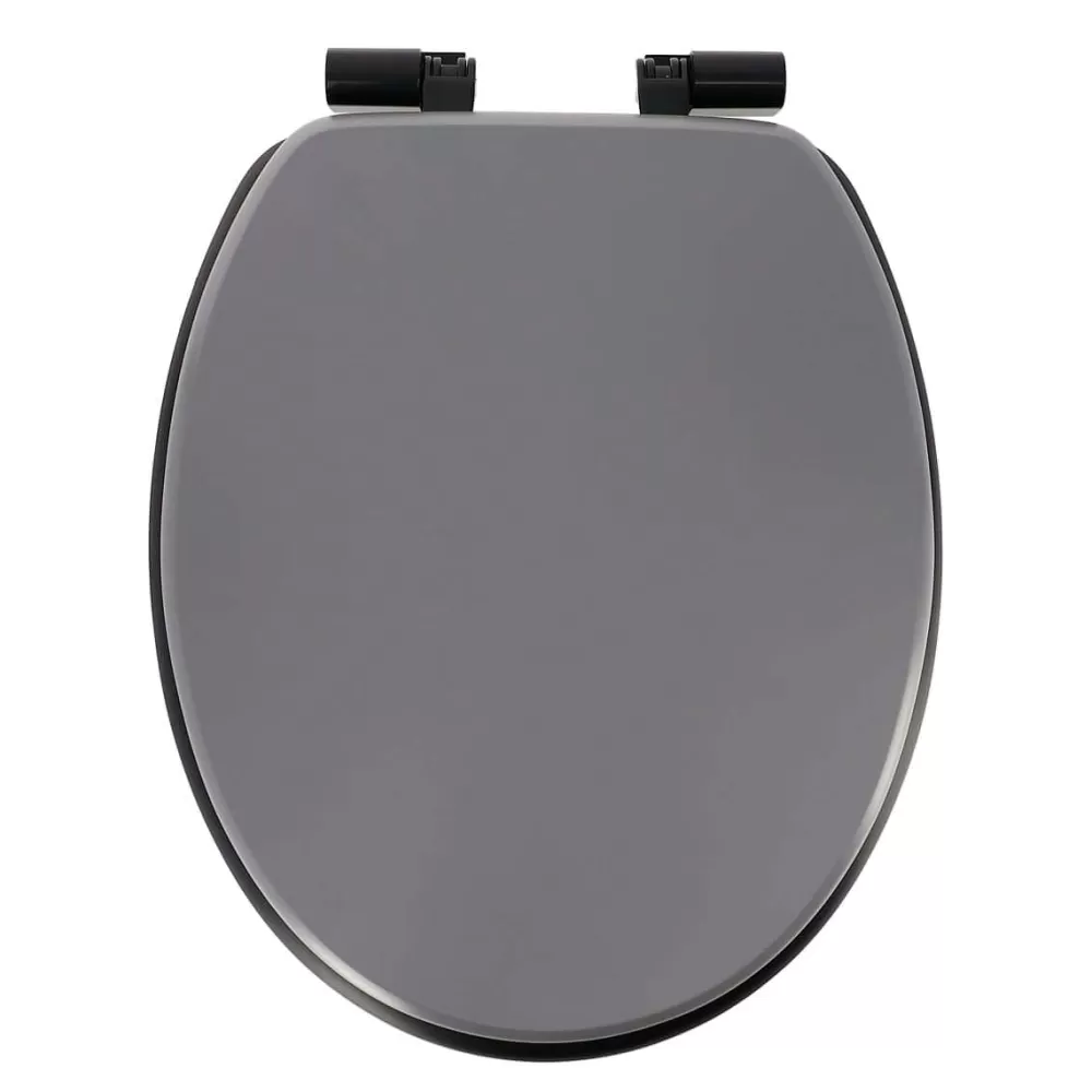 Abattants Wc | * Abattant Wc Assise Noire Attaches Gris Noir