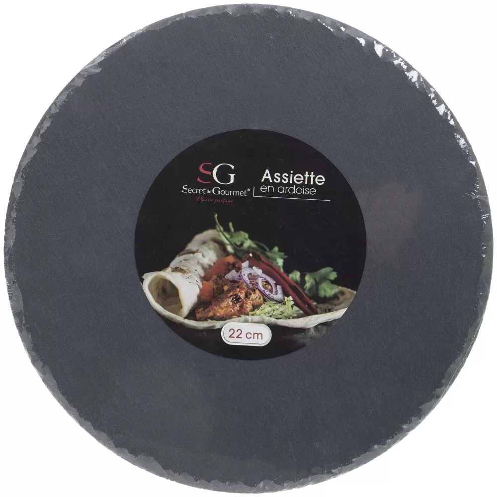 Vaisselle | Secret de Gourmet Assiette Ardoise D.22Cm