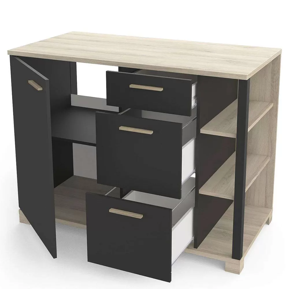 * Meubles De Cuisine>Atelier Meuble Bas 1 Porte 3 Tiroirs 3 Niches
