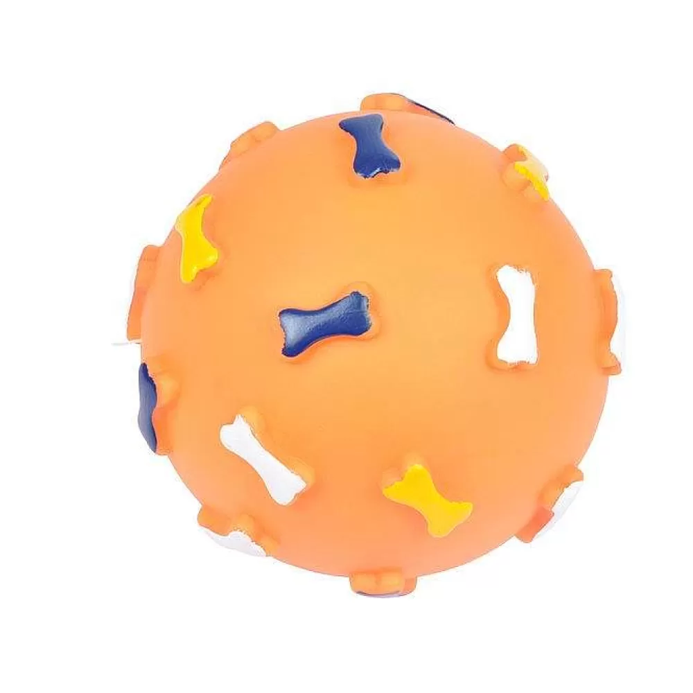 Jouets | * Balle Vinyle Motifs Os Sonore Orange D.12Cm