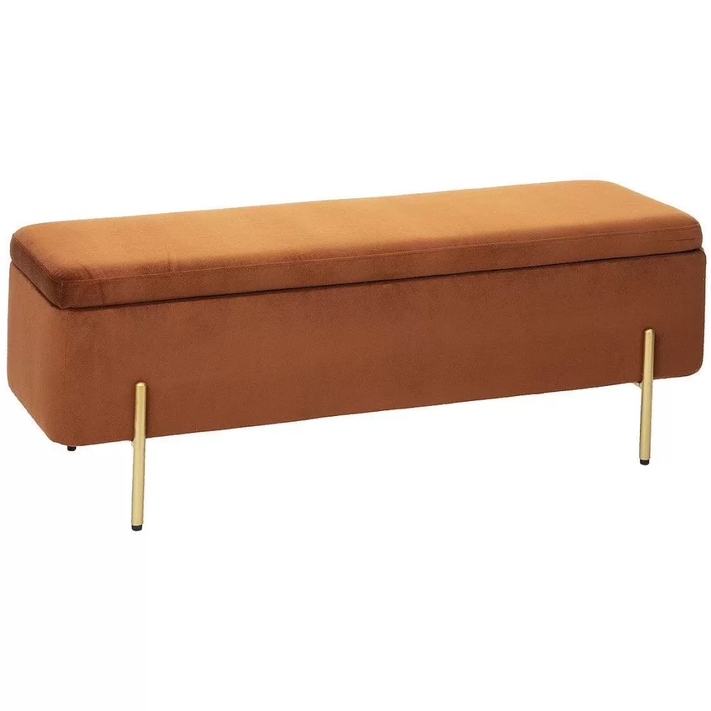 * Bouts De Lit>Banc Coffre Velours Art Ambre D.115X43X46Cm