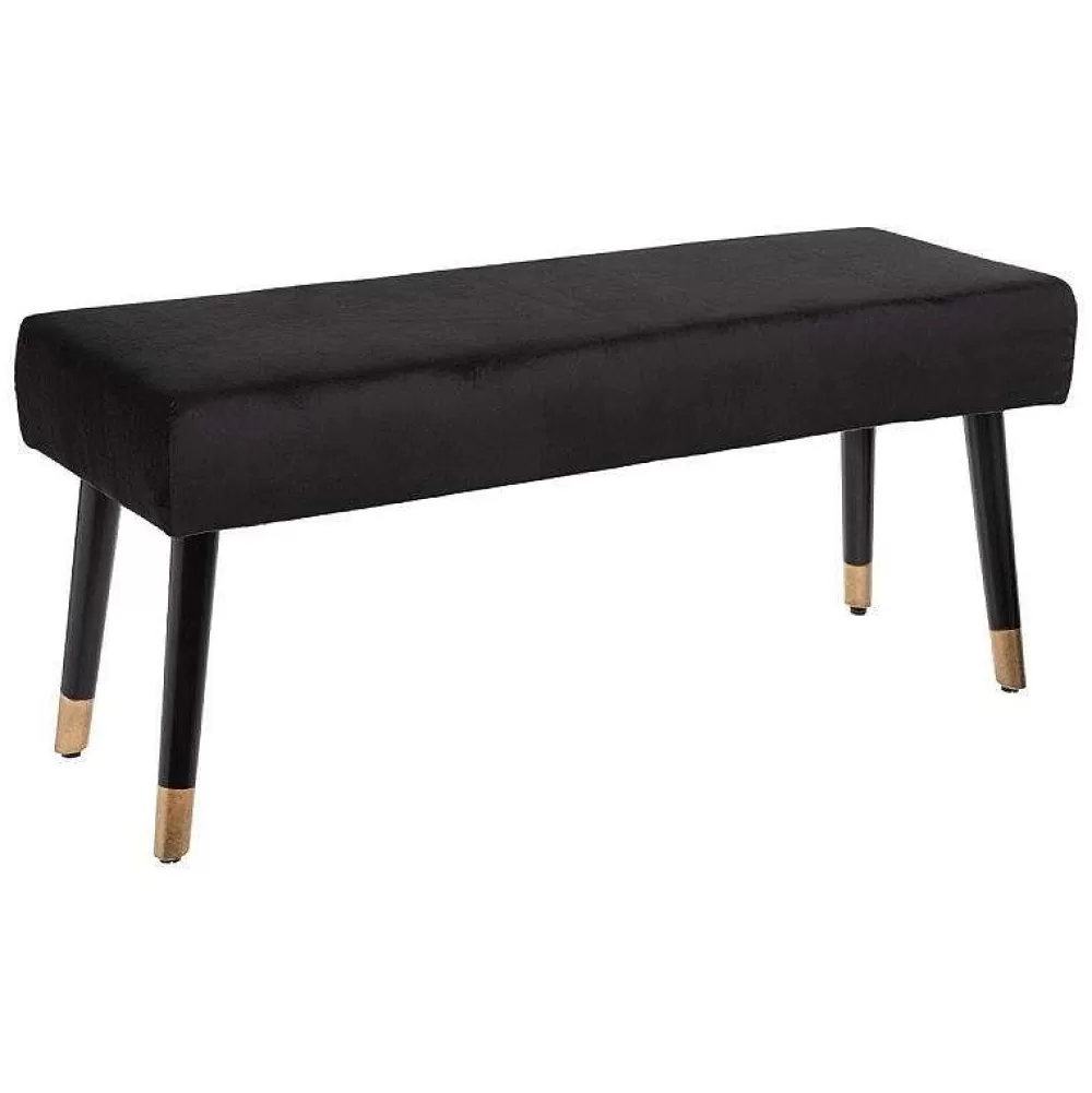 Atmosphera Bouts De Lit>Banc Velours Salome Noir D.100X35Cm