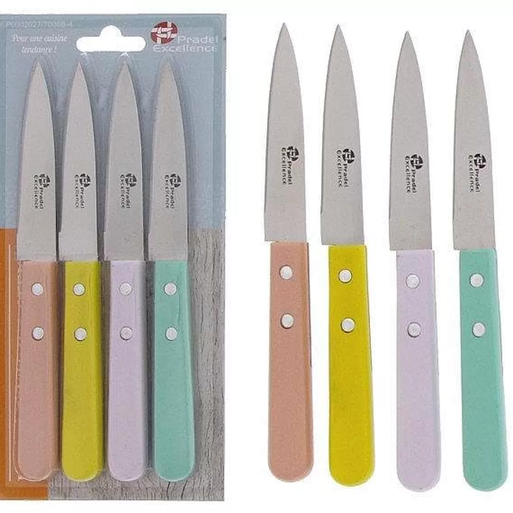 Preparation | * Blister 4 Couteaux Office Manches Couleur