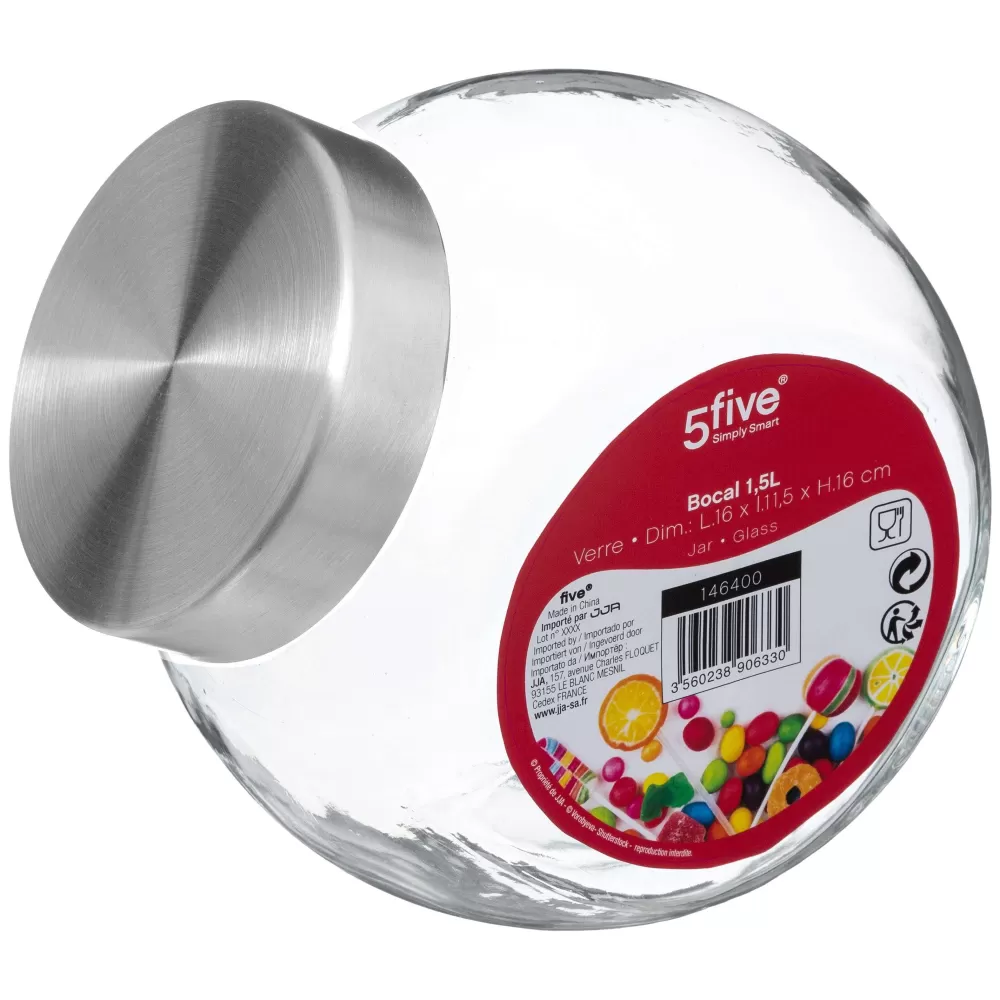 Pâtisserie | Five Bocal Bonbons Verre Inox 1.5L