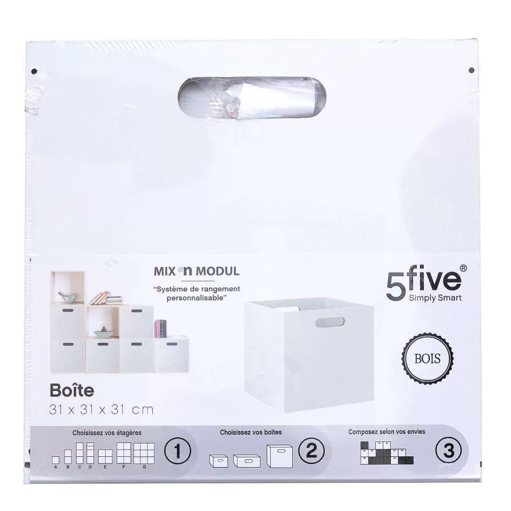 Five Meubles Modulables>Boite De Rangement 31X31Cm Bois Blanc