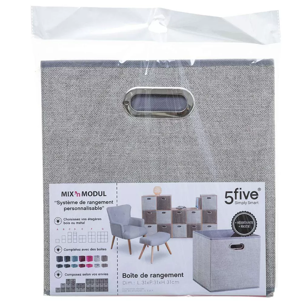 Five Meubles Modulables>Boite De Rangement 31X31Cm Gris Clair Chine