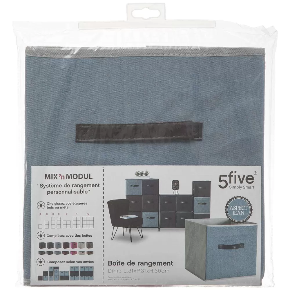 * Meubles Modulables>Boite De Rangement 31X31Cm Jean Bleu Clair