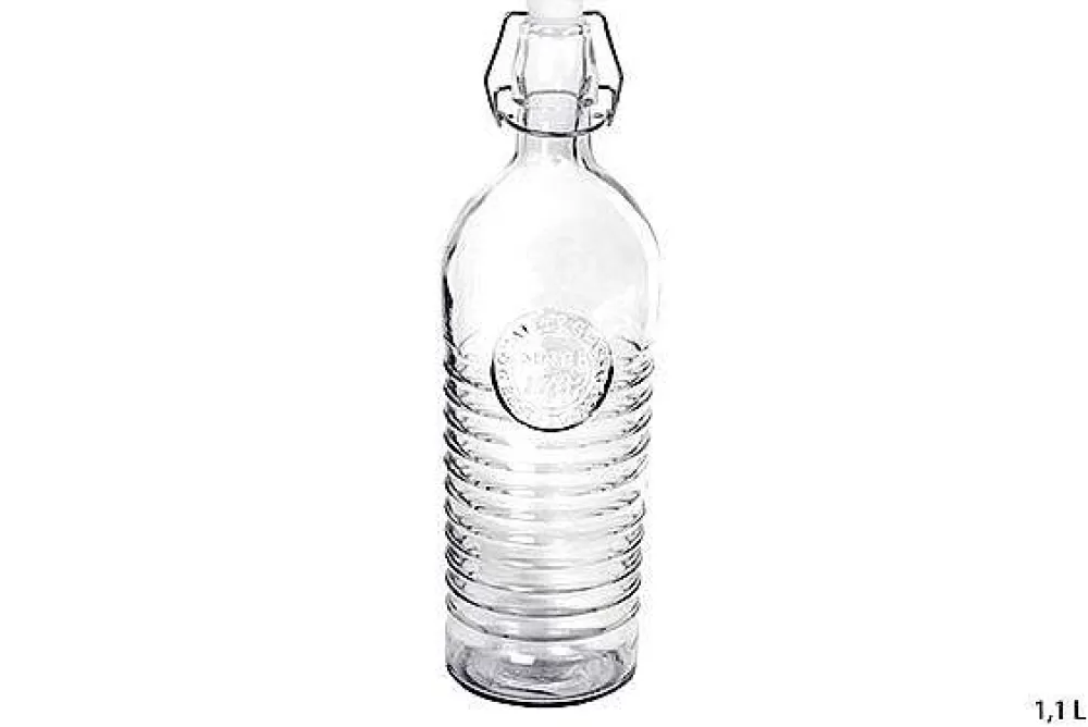 Cocktails Et Boissons | * Bouteille 1.1L Verre Transparent Striee