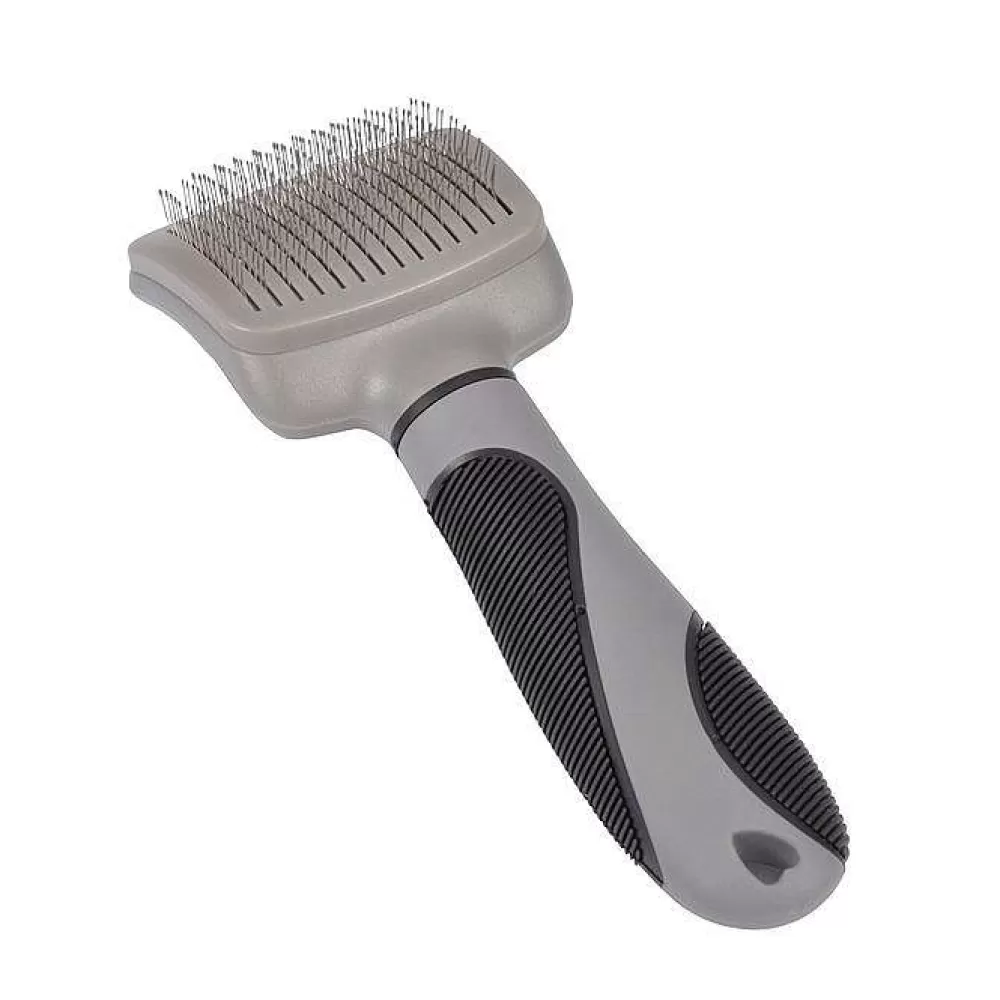 Hygiene Animale | * Brosse Carde Metal 19Cm Gris Noir