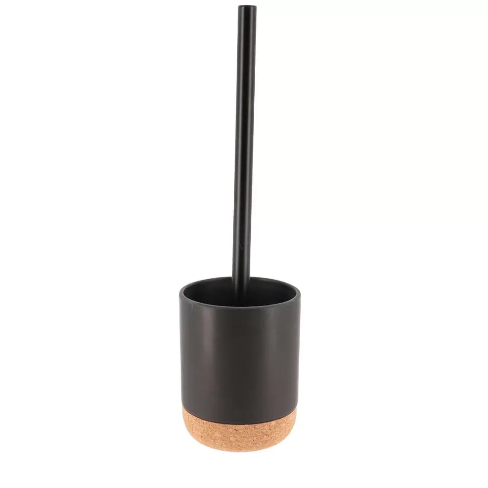 Accessoires Wc | * Brosse Wc Dolomite Rond Et Liege Noir Liege