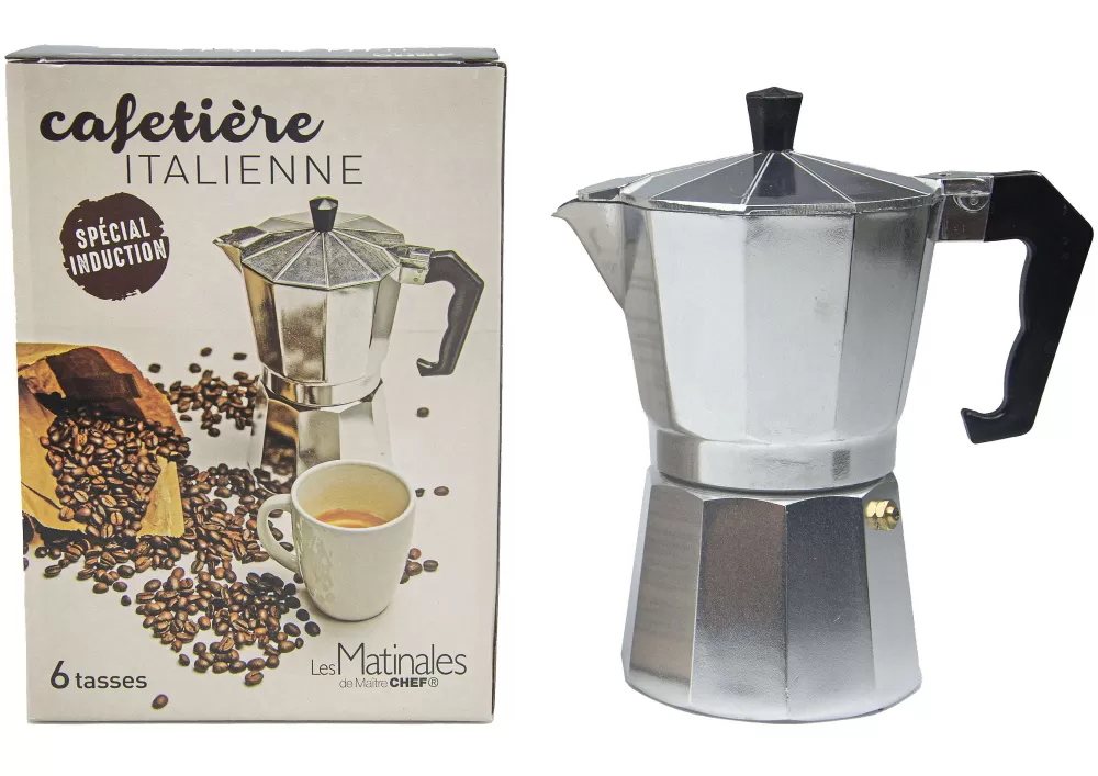 Petit-Déjeuner | * Cafetiere Italienne Induction 6 Tasses Aluminium