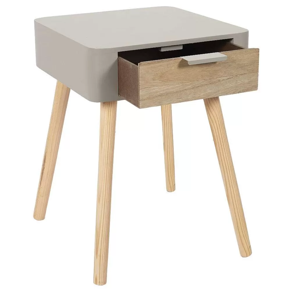 * Tables De Chevet>Chevet 1 Tiroir En Bois Taupe