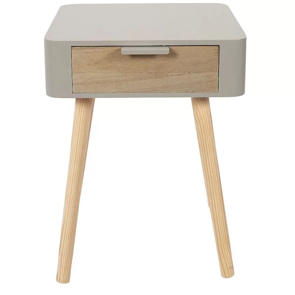 * Tables De Chevet>Chevet 1 Tiroir En Bois Taupe