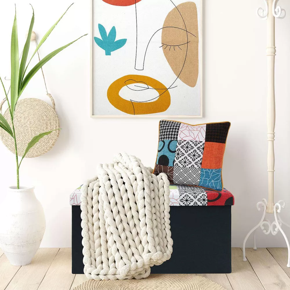 * Poufs>Coffre Banc Pliable Patchwork