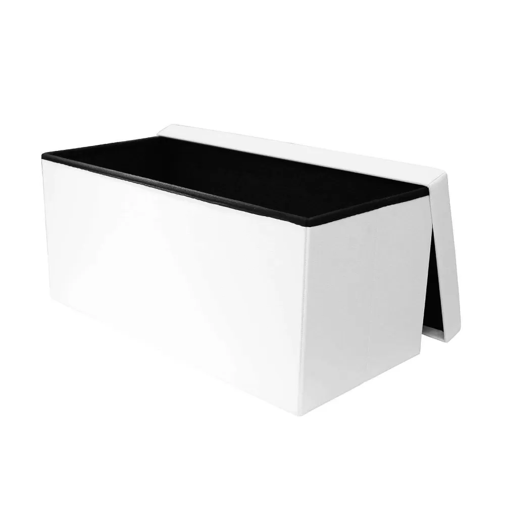 * Poufs>Coffre Banc Pliable Pu Blanc