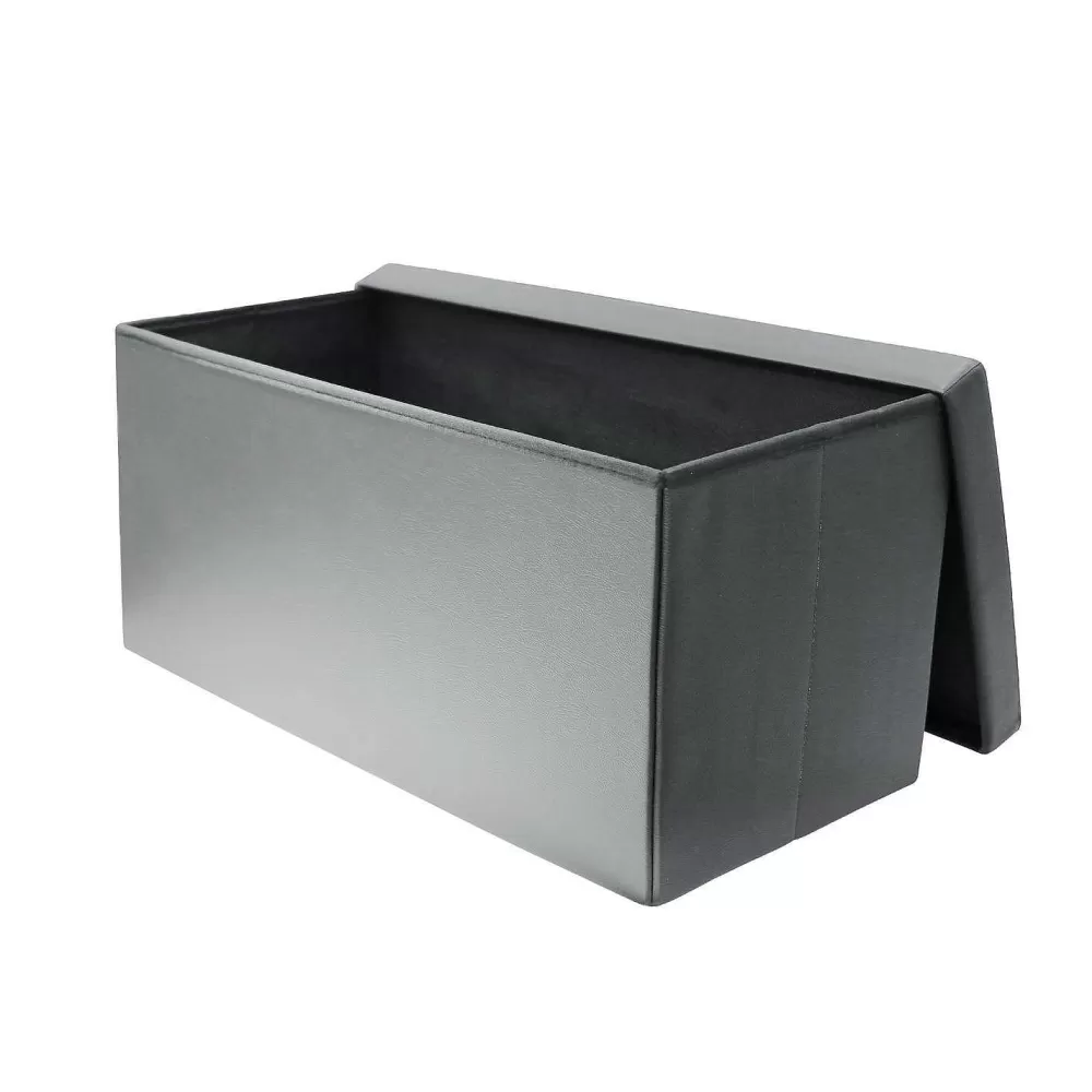 * Poufs>Coffre Banc Pliable Pu Gris