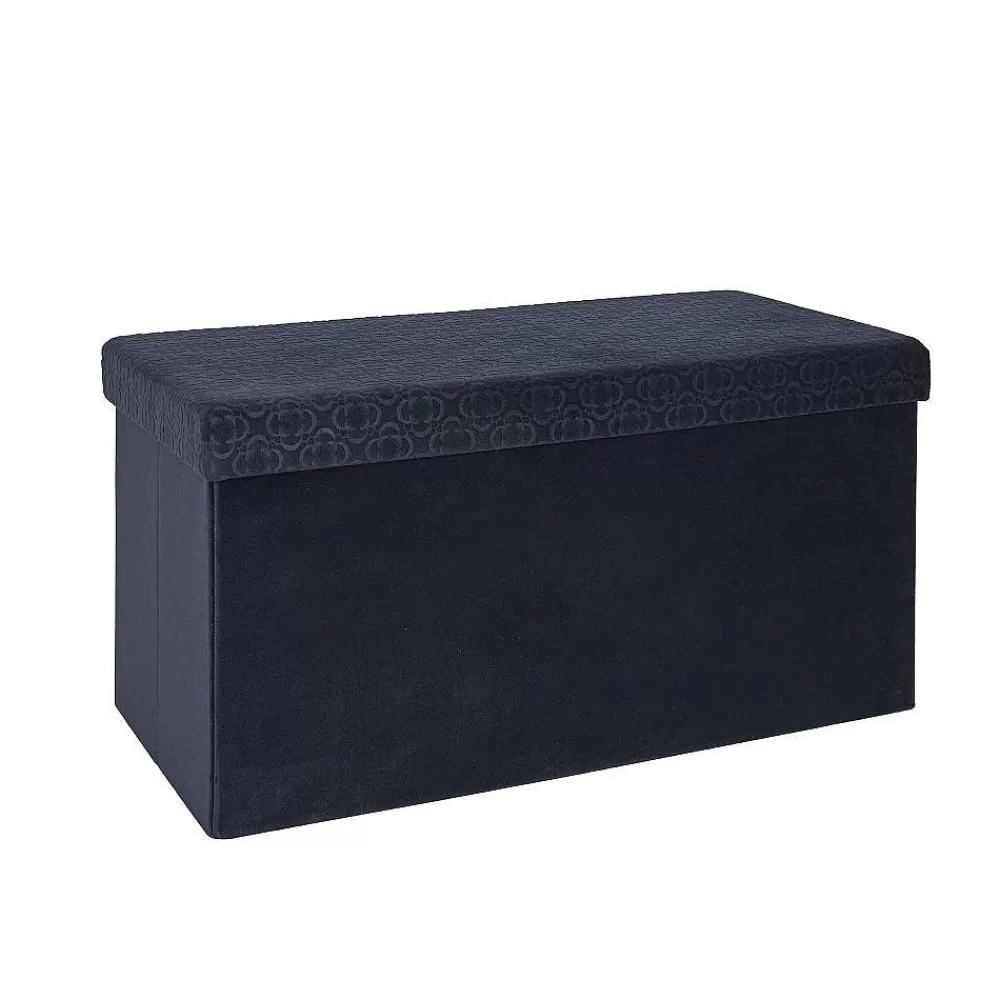 * Poufs>Coffre Banc Pliable Retro Bleu Nuit