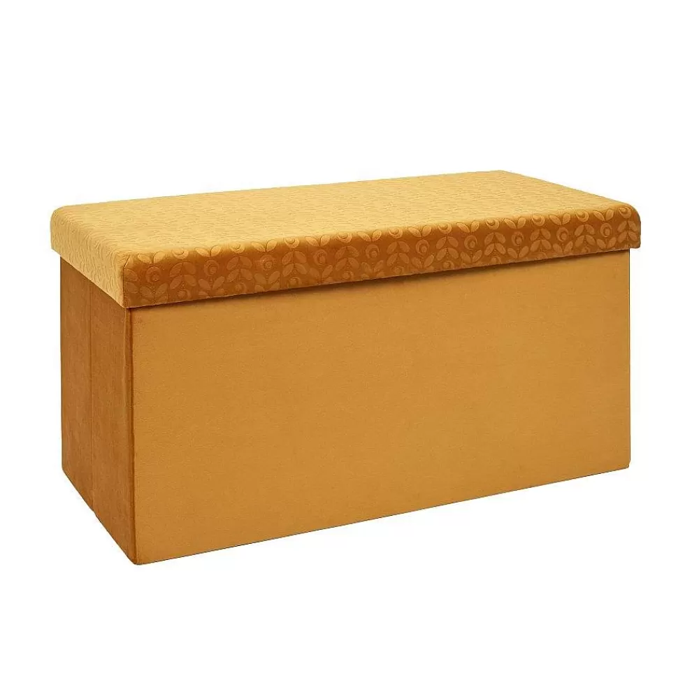 * Poufs>Coffre Banc Pliable Retro Moutarde