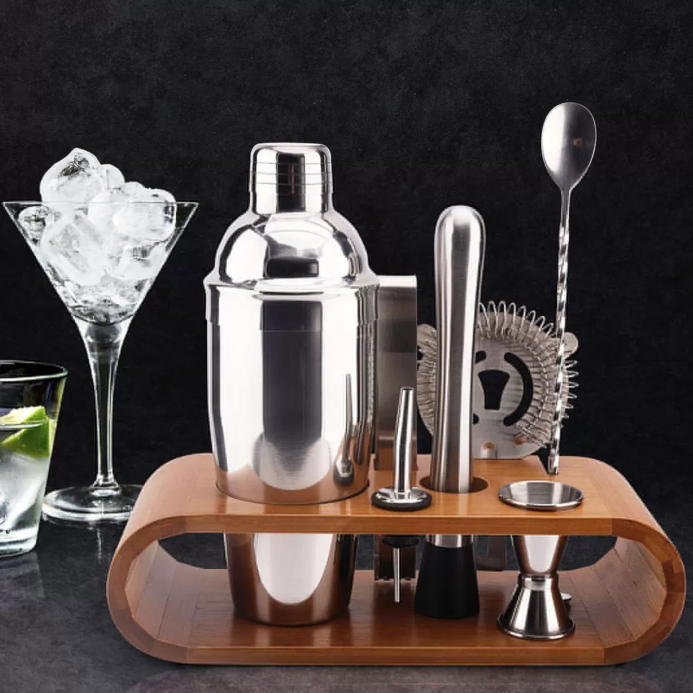 Cocktails Et Boissons | * Coffret A Cocktail Support Bambou