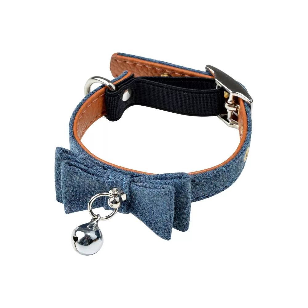 Couchage Et Transport | * Collier Anti Etranglement Noeud 20 A 27Cm Tweed Bleu