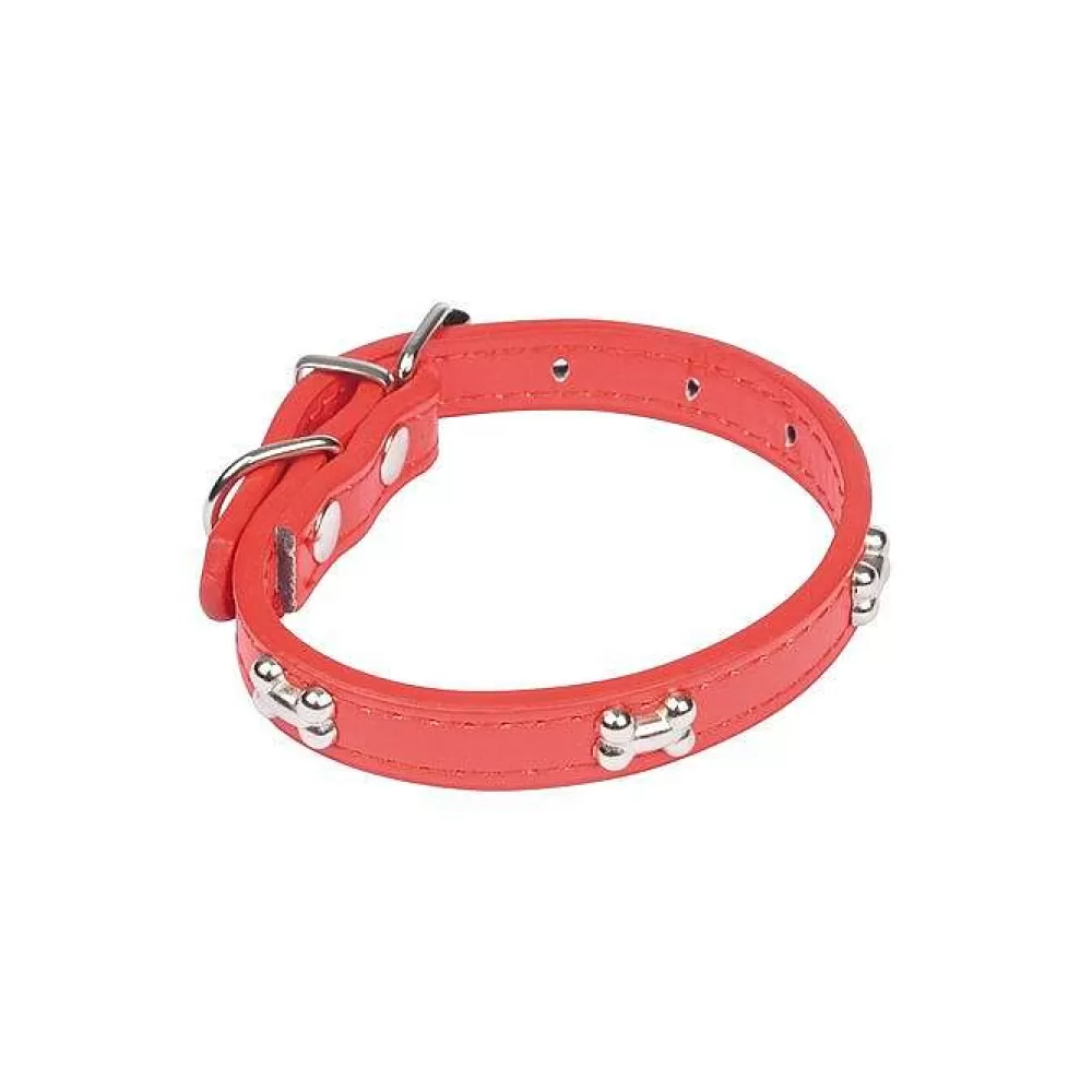 Couchage Et Transport | * Collier Fantaisie Os 30Cm Rouge