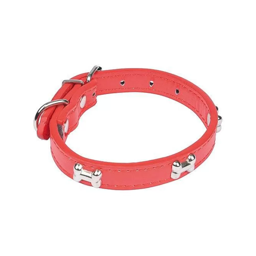 Couchage Et Transport | * Collier Fantaisie Os 35Cm Rouge