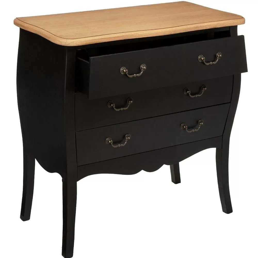 Atmosphera Commodes>Commode 3 Tiroirs Noir Chrysa