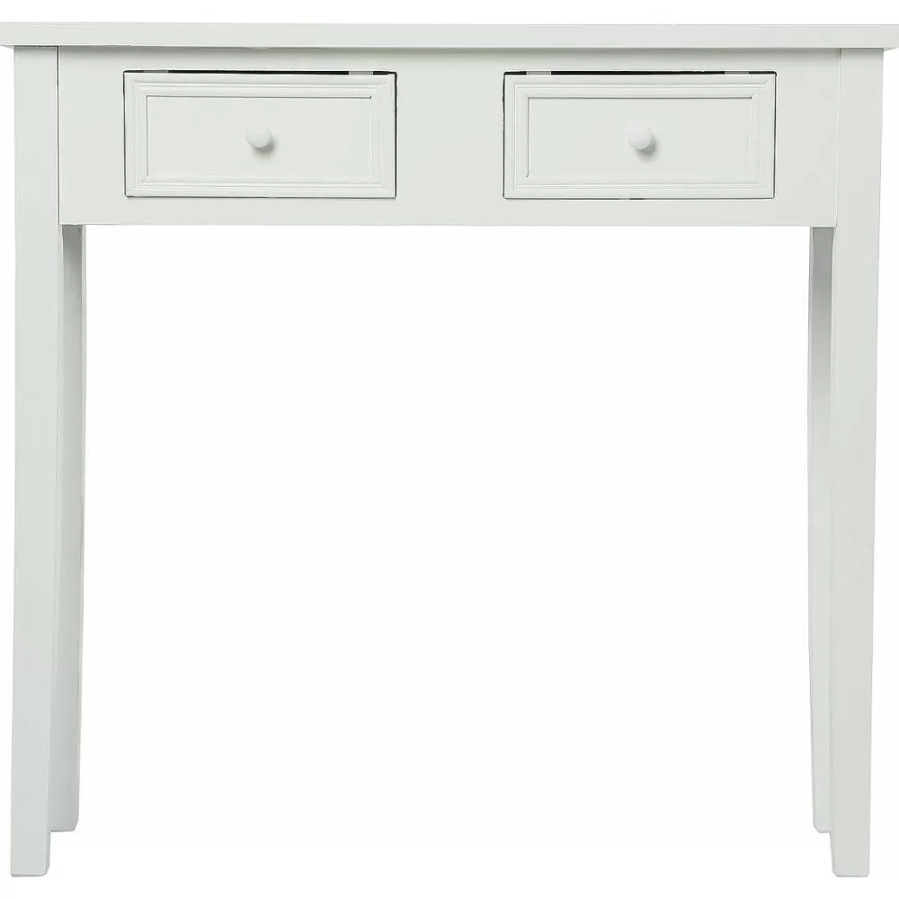 Atmosphera Tables Consoles>Console 2 Tiroirs Blanc Charme