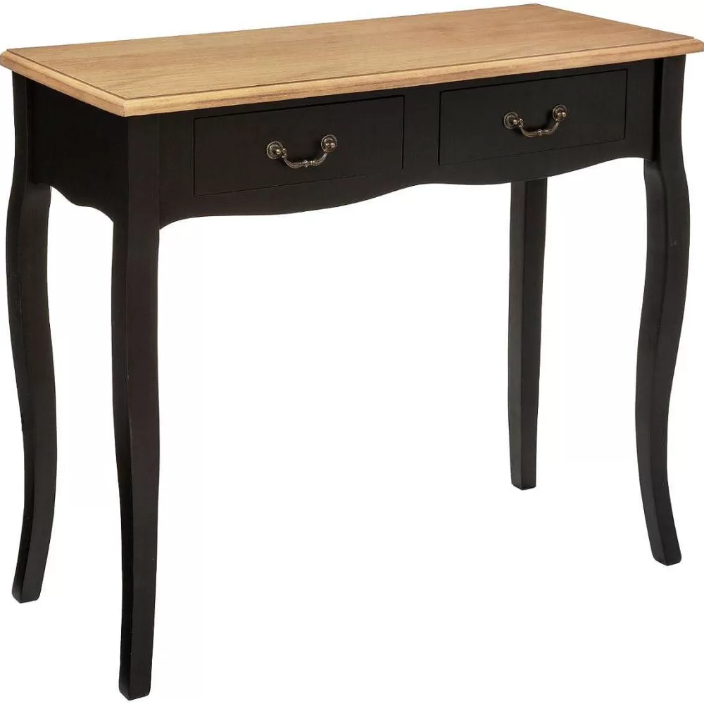 Atmosphera Tables Consoles>Console 2 Tiroirs Noir Chrysa