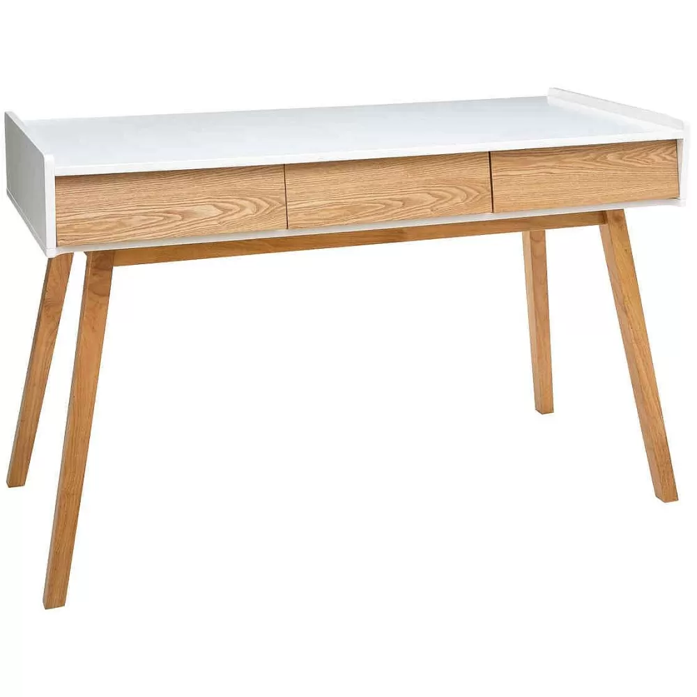 Atmosphera Tables Consoles>Console 3 Tiroirs Elva Blanc