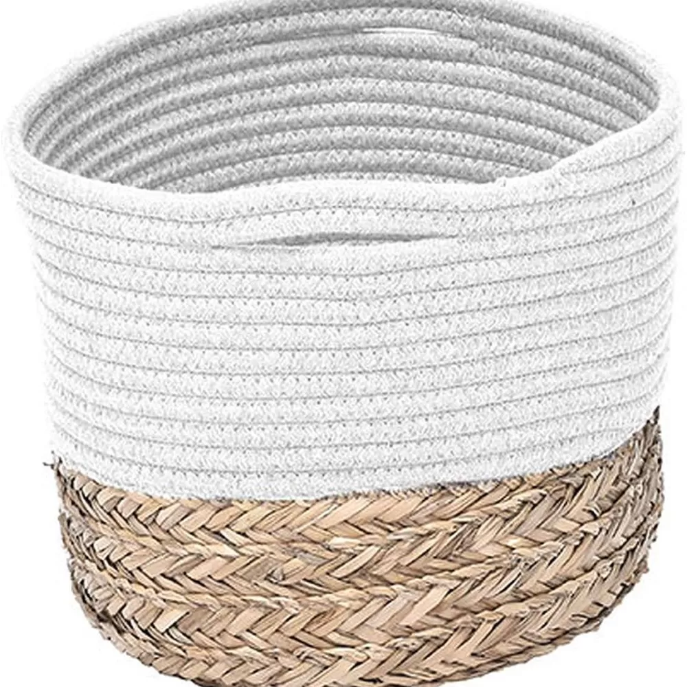 Rangements Deco | * Corbeille Ovale Gm Coton Matiere Vegetale Blanc Naturel