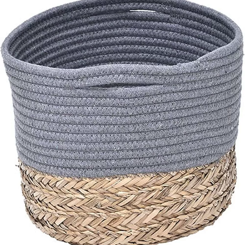 Rangements Deco | * Corbeille Ovale Gm Coton Matiere Vegetale Gris Naturel