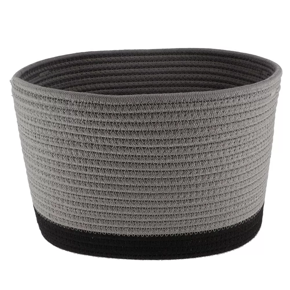 Rangement Salle De Bain | * Corbeille Ovale Grand Modele Coton 32X25Cm Gris Noir