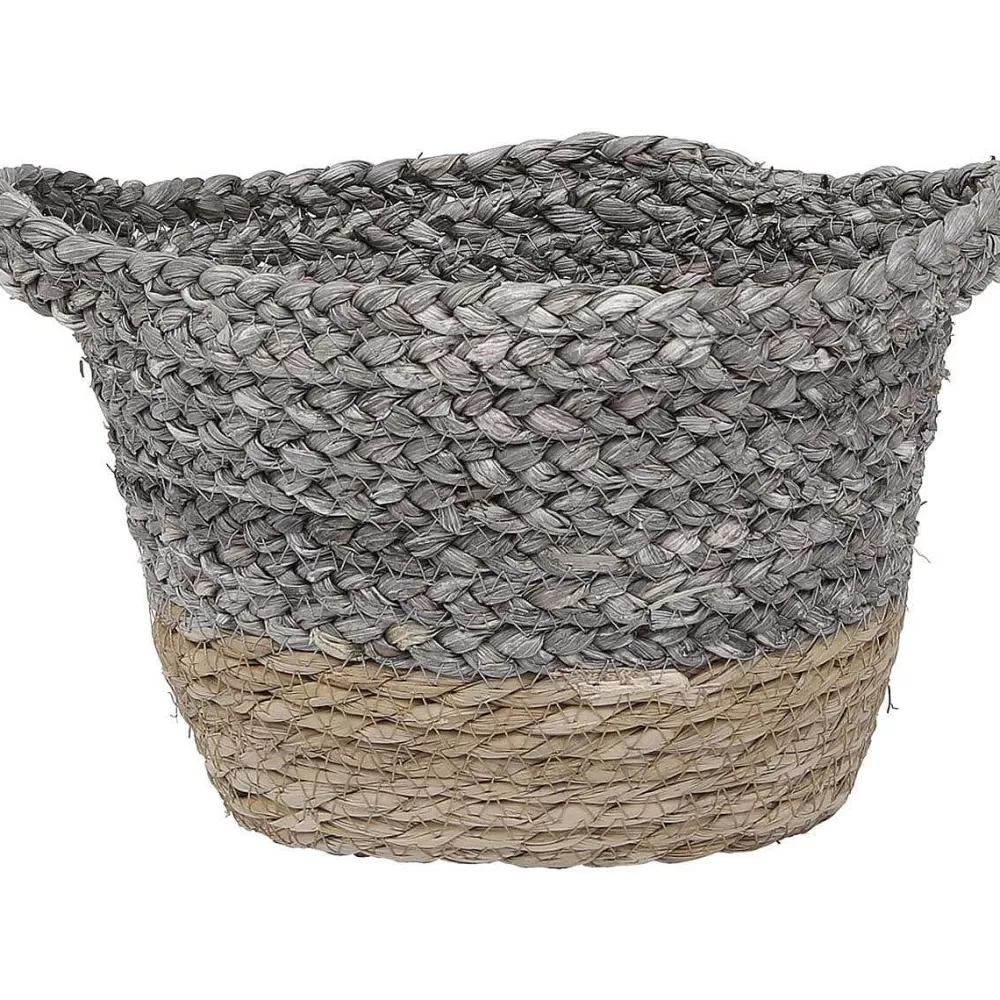 Rangements Deco | * Corbeille Ovale Matiere Vegetale D.25X20X16Cm Naturel Gris