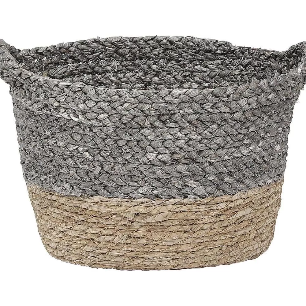 Rangements Deco | * Corbeille Ovale Matiere Vegetale D.32X25X20Cm Naturel Gris