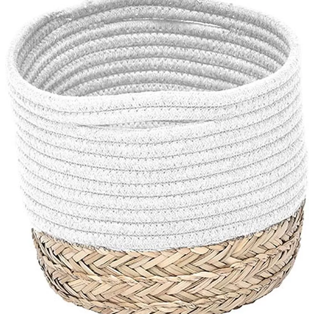 Rangements Deco | * Corbeille Ovale Mm Coton Matiere Vegetale Blanc Naturel