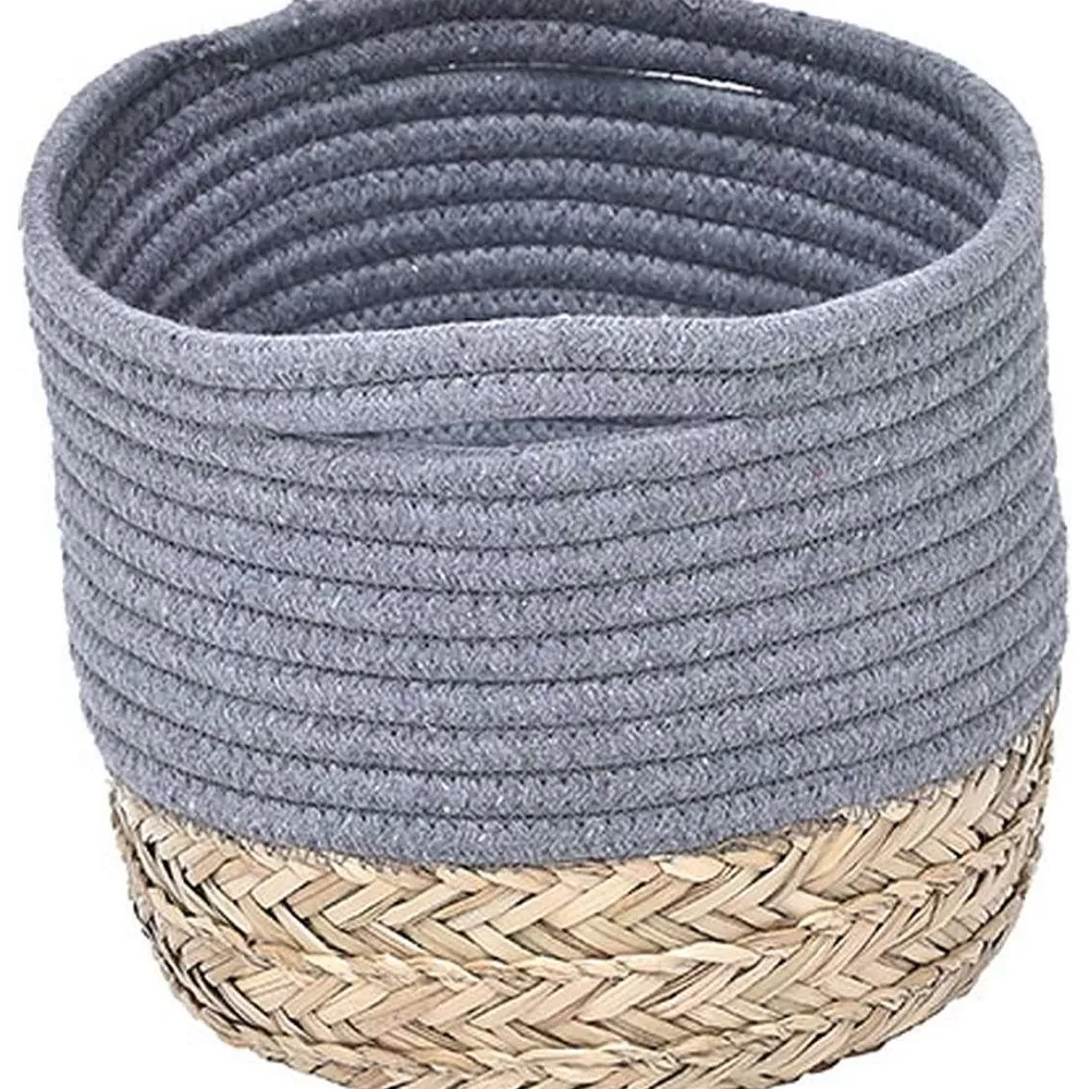 Rangements Deco | * Corbeille Ovale Mm Coton Matiere Vegetale Gris Naturel
