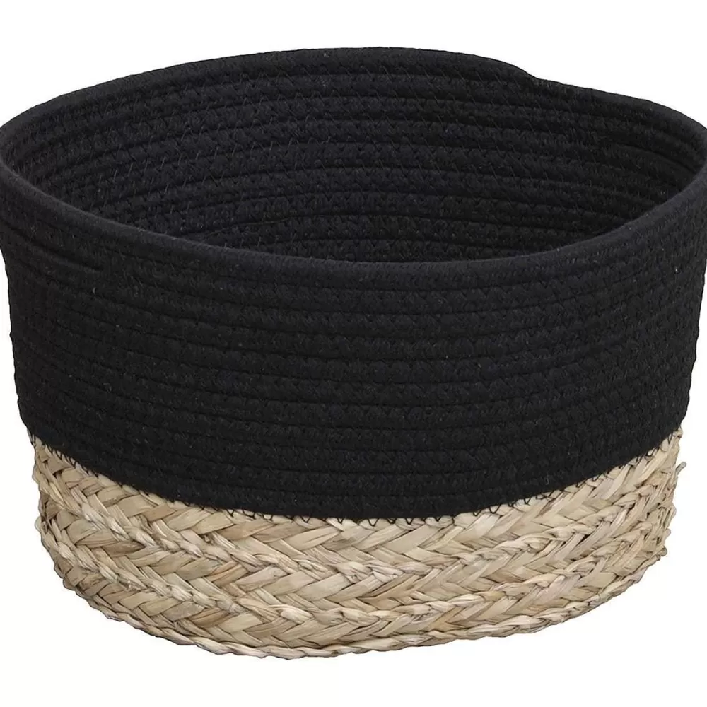 Rangements Deco | * Corbeille Ovale Moyen Modele 30X22Cm Noir Naturel