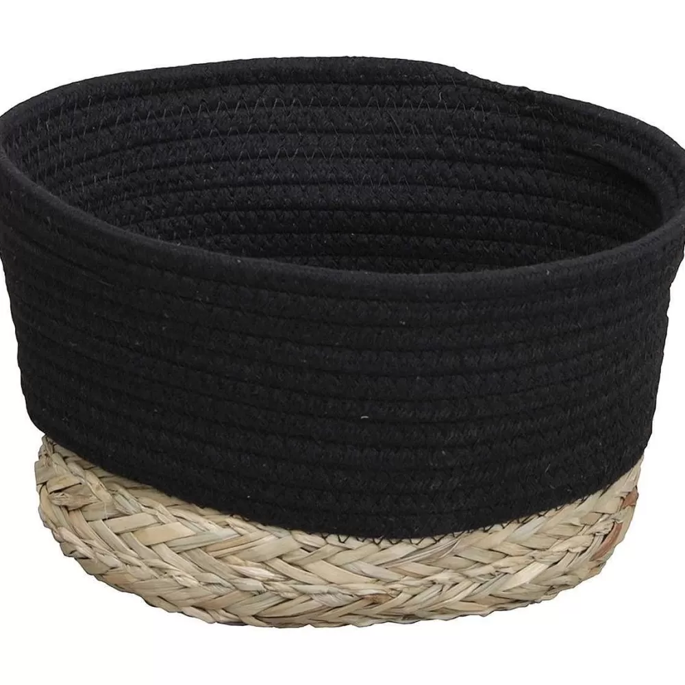 Rangements Deco | * Corbeille Ovale Petit Modele 25X20Cm Noir Naturel