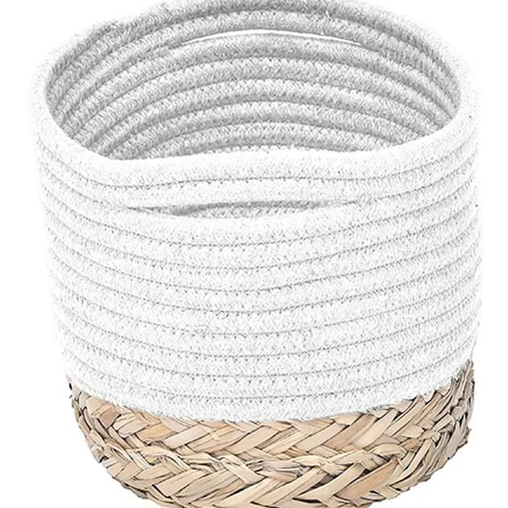 Rangements Deco | * Corbeille Ovale Pm Coton Matiere Vegetale Blanc Naturel