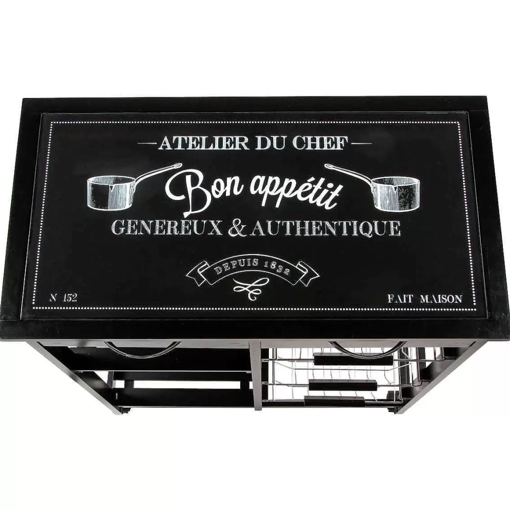 Atmosphera Dessertes>Desserte Verre Gustaf Noir