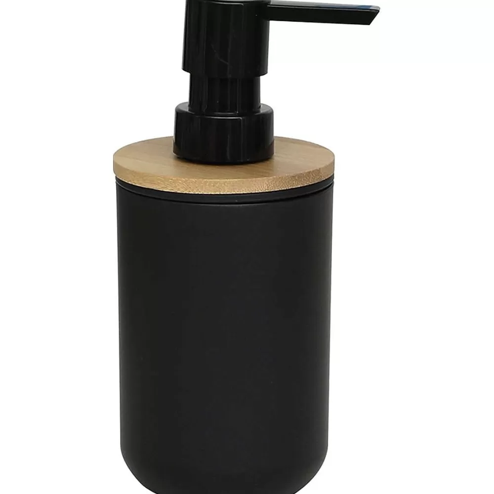 Accessoires De Salle De Bain | * Distributeur A Savon Bambou 300Ml Noir Bambou