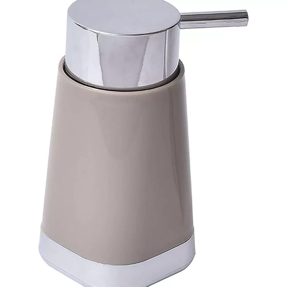 Accessoires De Salle De Bain | * Distributeur A Savon Base Chromee Taupe