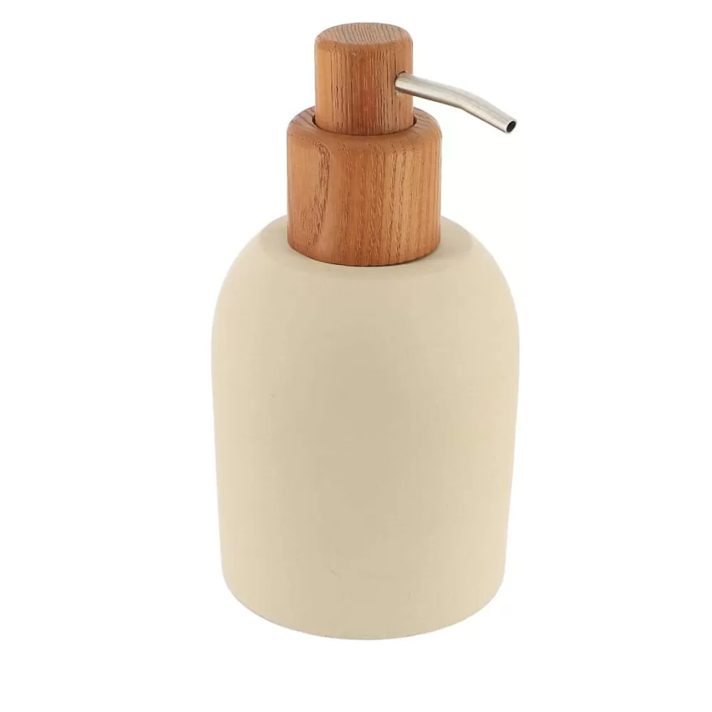 Accessoires De Salle De Bain | * Distributeur A Savon Ciment Aspect Brut Acacia 230Ml Beige