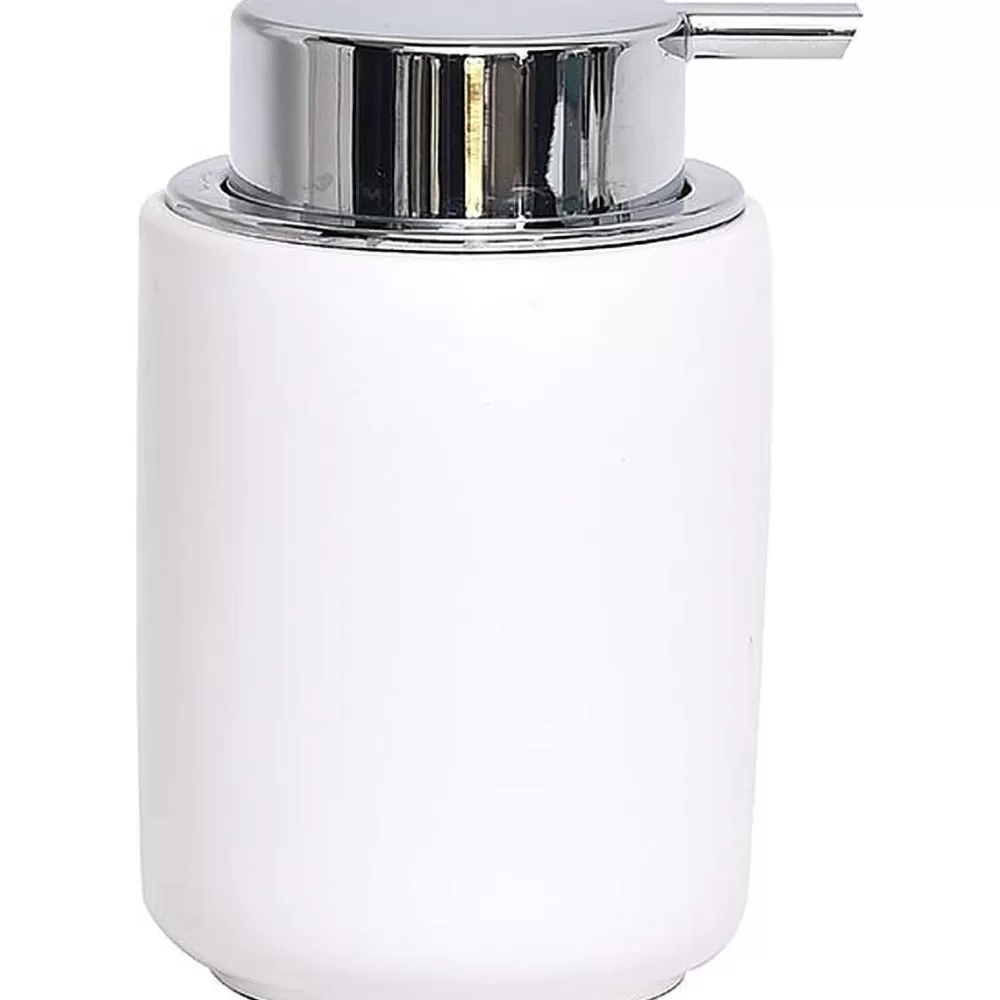 Accessoires De Salle De Bain | * Distributeur A Savon Dolomite Rond Pompe Chrome Blanc