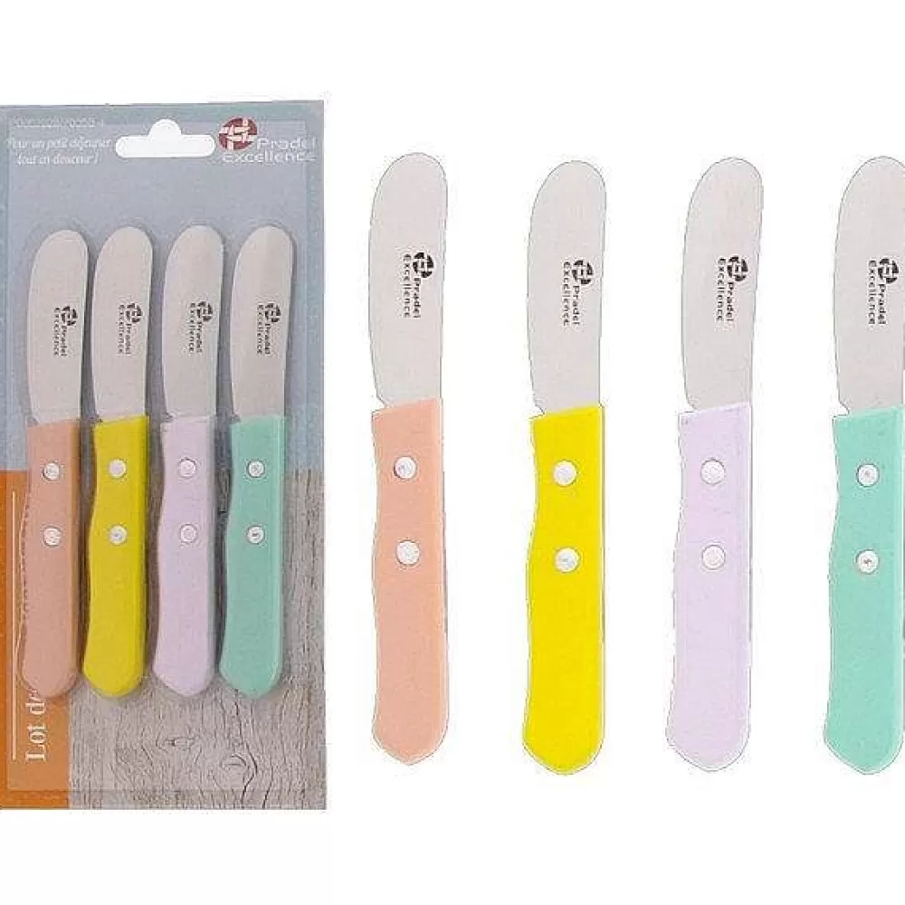 Preparation | * Essentiels Set 4 Tartineurs 6Cm Manches Couleur En Bois