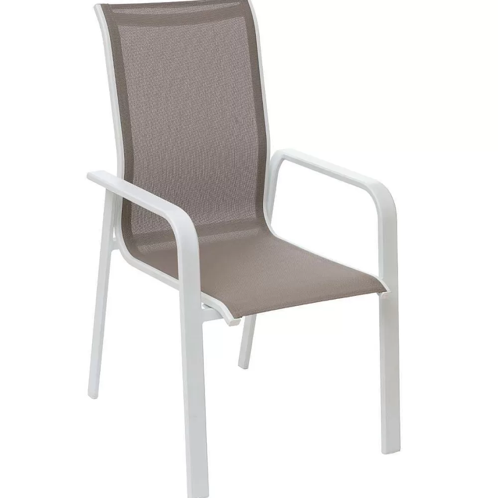 Hespéride Banc De Jardin>Fauteuil Essio Dossier Haut Noisette Blanc