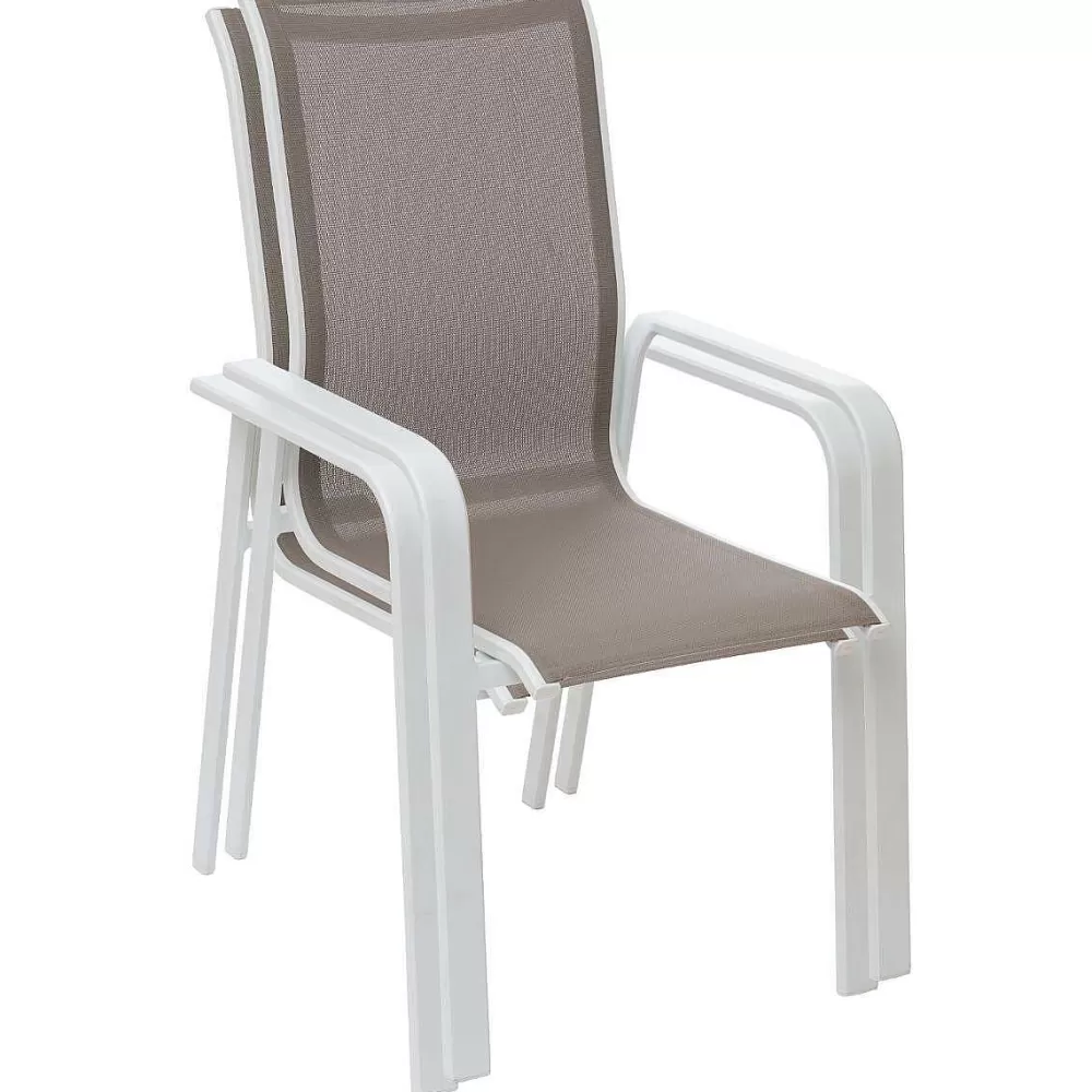 Hespéride Banc De Jardin>Fauteuil Essio Dossier Haut Noisette Blanc